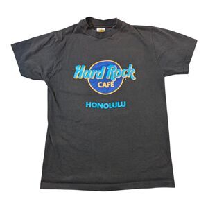 Vintage Hard Rock Cafe Honolulu Neon Tshirt Medium Boxy Fit Made In USA (Read)